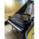 Yamaha (c1977) A 6ft Model G3 grand piano in a bright ebonised case on square tapered legs.