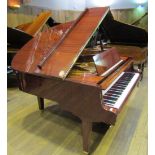 Petrof (c1990) A 5ft 3in grand piano in a bright mahogany case on square tapered legs.