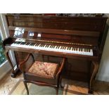 John Brinsmead by Kemble (c1990) A Chippendale Model upright piano in a bright mahogany case with