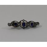 A Victorian sapphire and diamond set bar brooch,