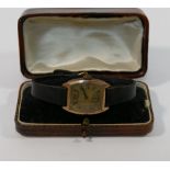 A 9 carat gold cased ladies wrist watch, with import marks for 1927,