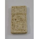 A small 19th century Chinese ivory Cantonese calling card case,