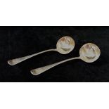 A pair of Victorian silver old English pattern sauce ladles, London 1872 by George Adams,