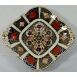 A Royal Crown Derby footed dish, with pierced stylised acorn handles,