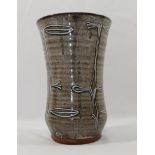 A David Leach pottery vase, with incised decoration, 15.