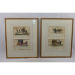 Four 19th century hand coloured engravings depicting Chinese scenes entitled,