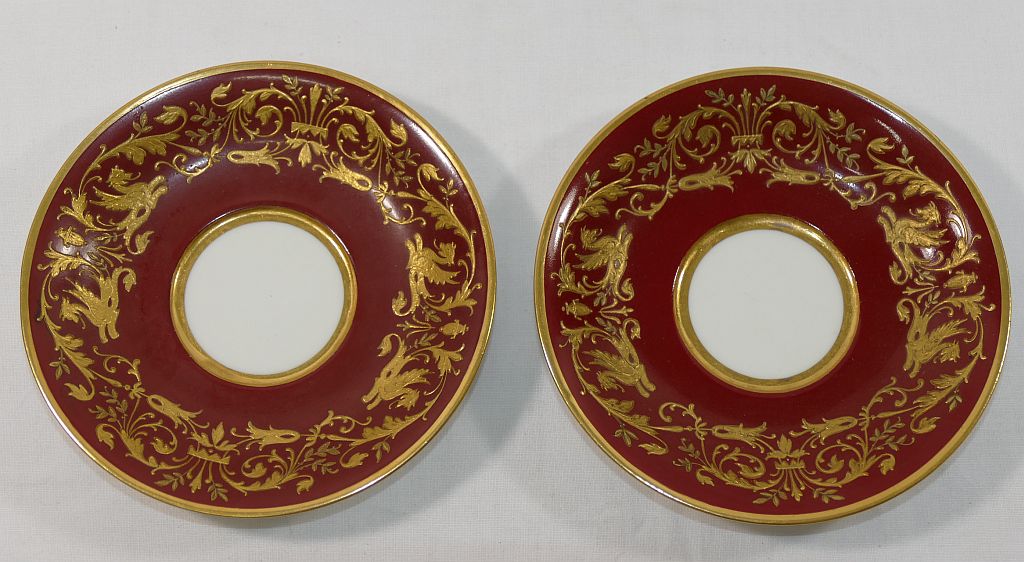 A pair of early 20th century Dresden coffee cups and saucers, - Image 6 of 7