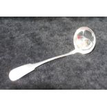 A Scottish silver fiddle pattern toddy ladle, Glasgow 1860, 0.84ozt, 26g, 15.