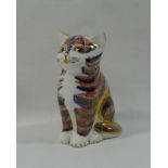 A Royal Crown Derby kitten paperweight, with silver stopper, dated 1981,