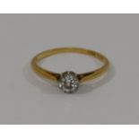 A diamond single stone ring, the round brilliant cut stone approximately 0.