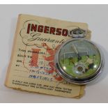 A chrome plated Ingersoll novelty football pocket watch,