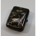 A small 19th century silver, gold and tortoiseshell pique purse, with hinged back,