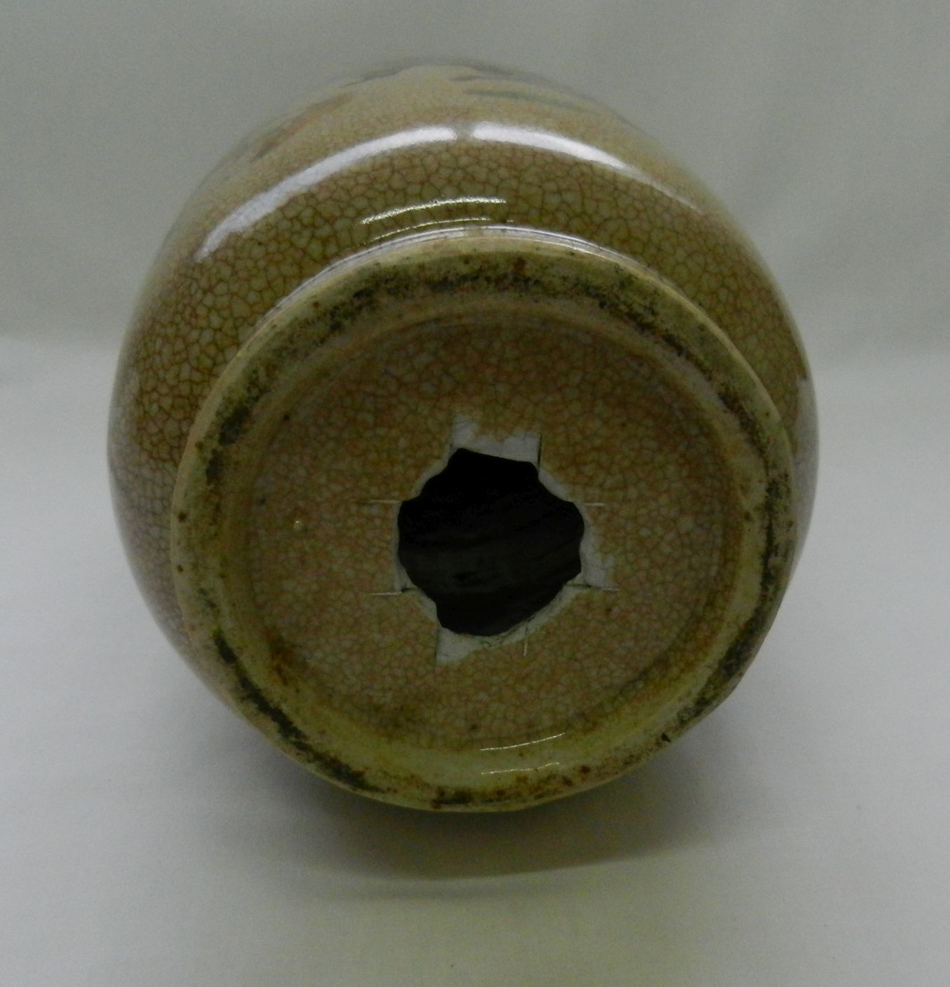 A large 19th century Chinese famille rose stoneware crackle glaze vase, - Image 2 of 9