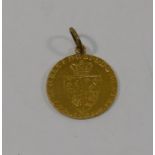 A George III shield back 1794 gold sovereign, converted to a pendant, 8.