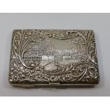 A late Victorian silver calling card case, with hinged back, Birmingham 1899 by Henry Matthews,