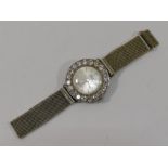 A platinum and diamond set ladies bracelet watch,