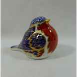 A Royal Crown Derby Robin paperweight, with gold stopper, dated 1991, 6.