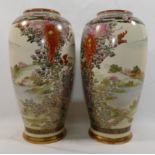 A pair of early 20th century Japanese Meiji period Satsuma vases,