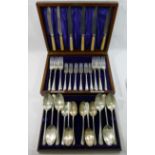 A quantity of silver plated cutlery, var