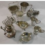 A quantity of silver plate including a l