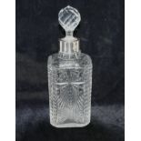 A Czechoslovakian cut glass decanter wit