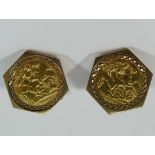 An Edward VII and a George V half sovereign, dated 1910 and 1911,