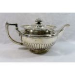 A George III Irish silver teapot, Dublin 1813, by James Le Bas, retailed by Alderman West,