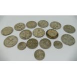 Thirteen Chinese silver coins, combined weight 10.