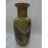 A large 19th century Chinese famille rose stoneware crackle glaze vase,