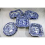 Approximately 45 pieces of Spode Italian pattern blue and white dinner and tea ware