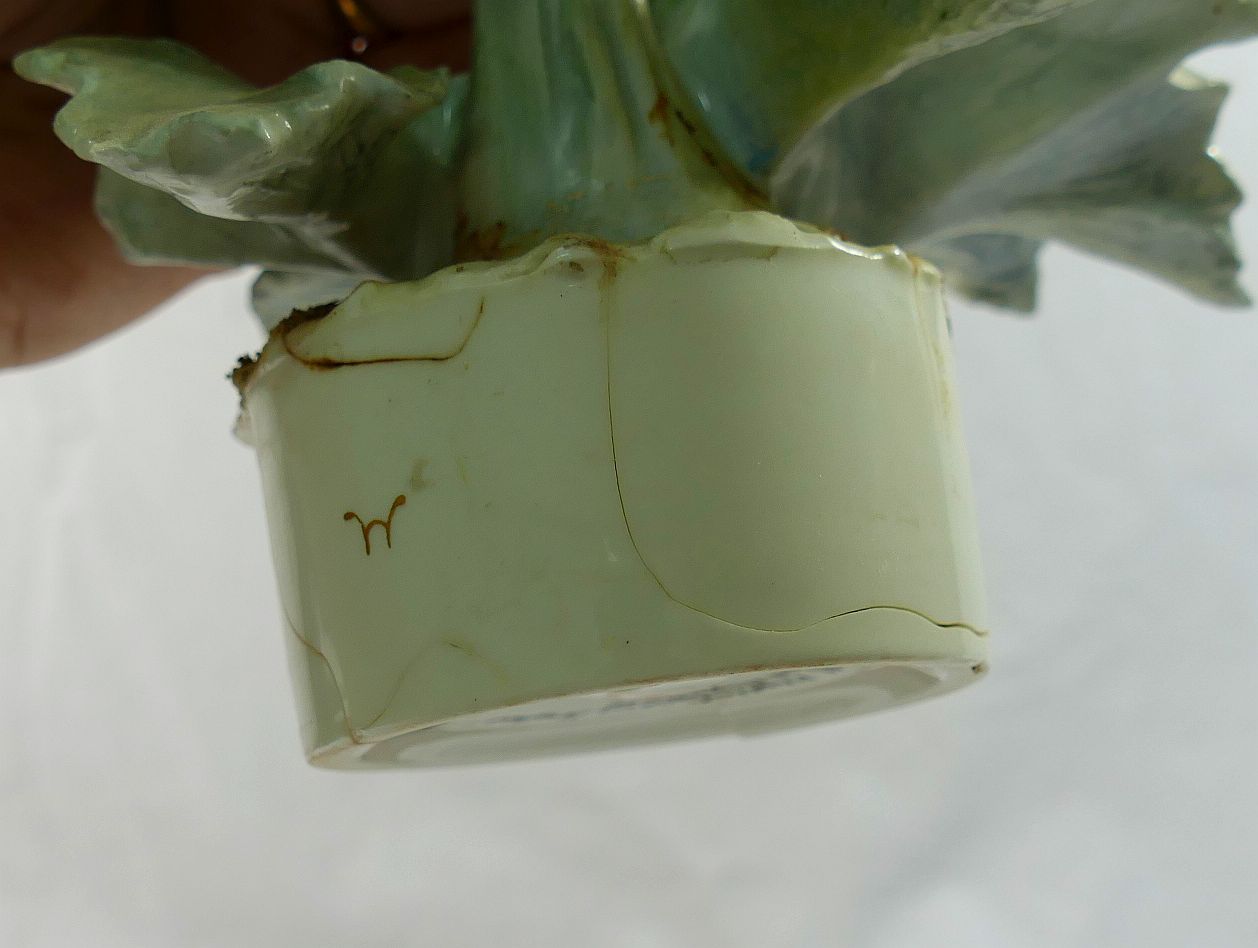 A Royal Worcester figure, 'Chiff Chaff Phylloscopus Rufus and Hogweed', with wooden stand, - Image 8 of 8