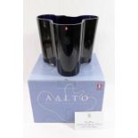 An Alvar Aalto blue 'Maljakko' vase, 16cm high,