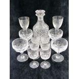 Four Thomas Webb crystal panel cut champagne bowls, 11.