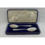 A pair of George VI silver jam and marmalade spoons, Sheffield 1945, by Roberts and Belk, 14cm long,