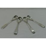 A set of four Victorian Scottish silver fiddle pattern egg spoons, Glasgow 1870, 12.