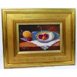 Maimie Gerrard (20th century British) Pair of still life studies of fruit Oil on boards Signed