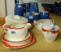 Retro 1960's mid-winter style part dinner and tea wares designed by Jessie Tait, also a quantity