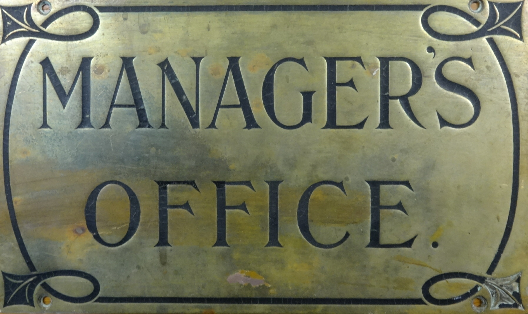 Three vintage brass signs, Gentleman's Cloakroom, Ladies Cloakroom and Managers Office (3) - Image 2 of 3