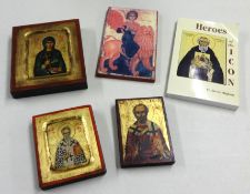 A collection of replica modern 'Russian Icons' and other prints.