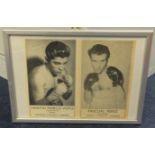 Six various framed photographs and prints of Boxers including Roberto Duran signed.