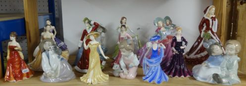 Various china ware including Royal Dalton figurines, Nao figures etc (16).