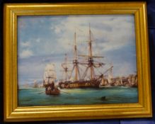 A pair of Bradford Exchange limited edition painted plaques (Hornblower Indefatigable) boxed, with
