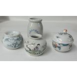 Collection of various porcelain and other boxes including Herend, oriental, German and other items