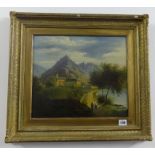 Unsigned, a 19th century oil on canvas, Continental Landscape scene.