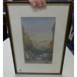 A Victorian watercolour, 'Fowey' indistinctly signed and dated 1887, 25cm x 15cm.