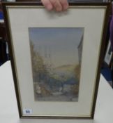 A Victorian watercolour, 'Fowey' indistinctly signed and dated 1887, 25cm x 15cm.