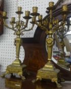 Pair 19th Century gilt metal candelabra, height 45cm.