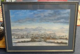 Nick Luff, pastel 'Dartmoor View', 36cm x 51cm.