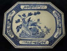 A 19th century Chinese blue and white porcelain meat platter.