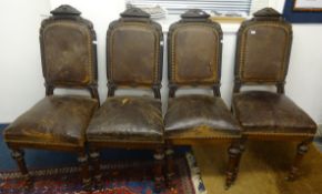 Set of four Victorian mahogany framed dinning chairs